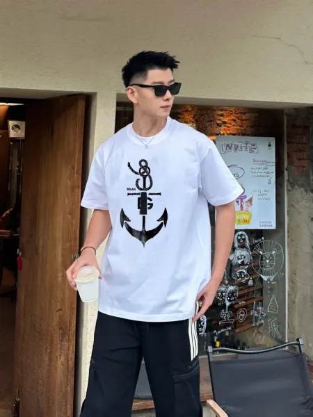 Marcelo Burlon County of Milan Anchor Print White T-Shirt - 1