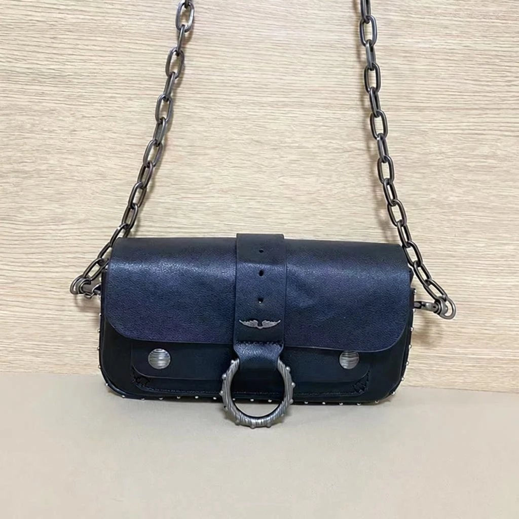 Unbranded Crossbody Bags Wing-Emblem Chain-Strap Tassel Bag — Ring