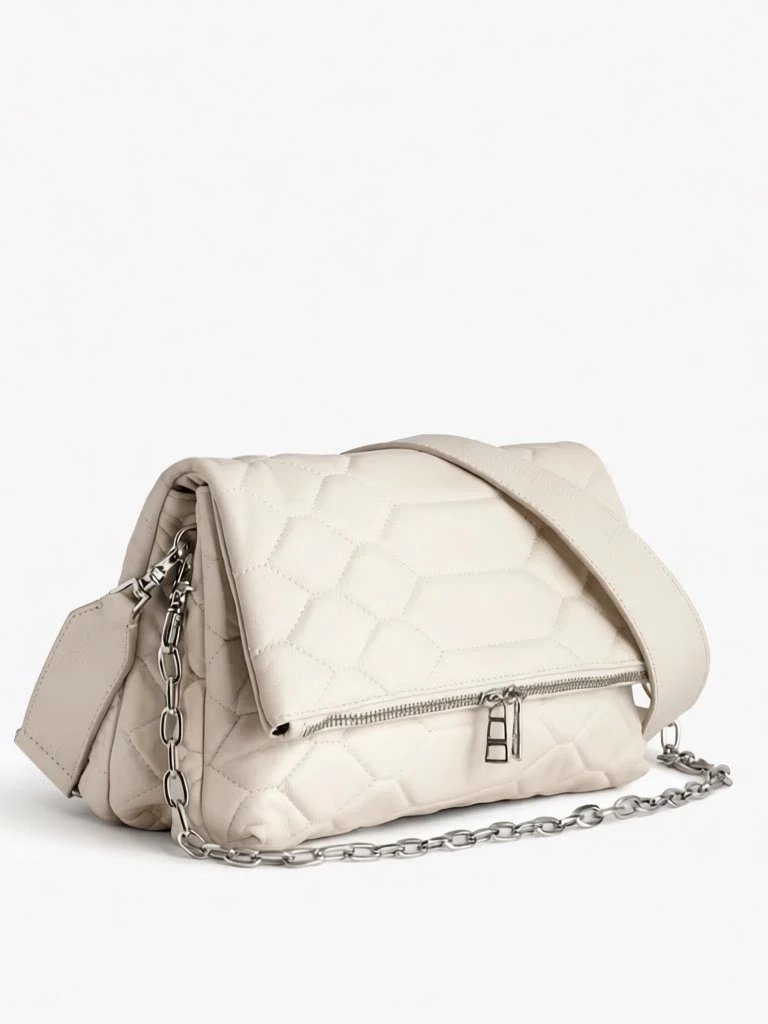 Unbranded Crossbody Bags Wing-Emblem Chain-Strap Tassel Bag — Double-layer white embroidery