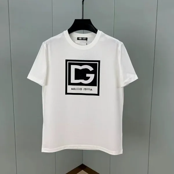 Dolce & Gabbana DG Logo Box Print White T-Shirt - 1