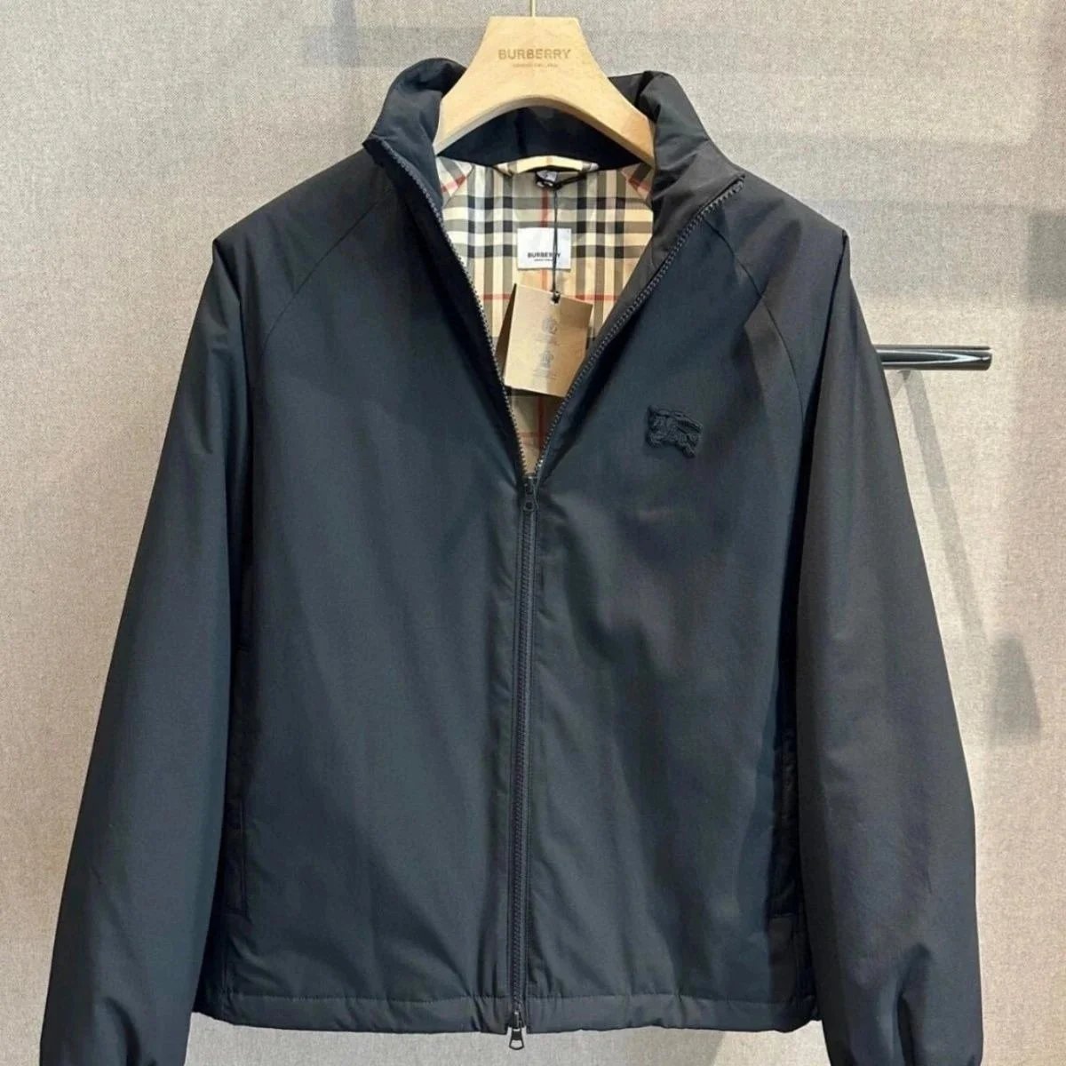 Burberry Check Lined Hooded Ja