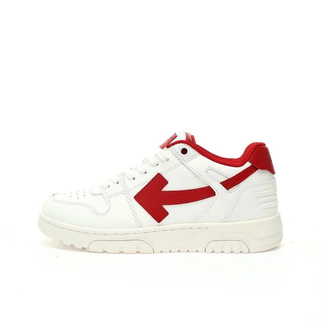 Leather white and red arrow "OMIA189S22LEA0010125