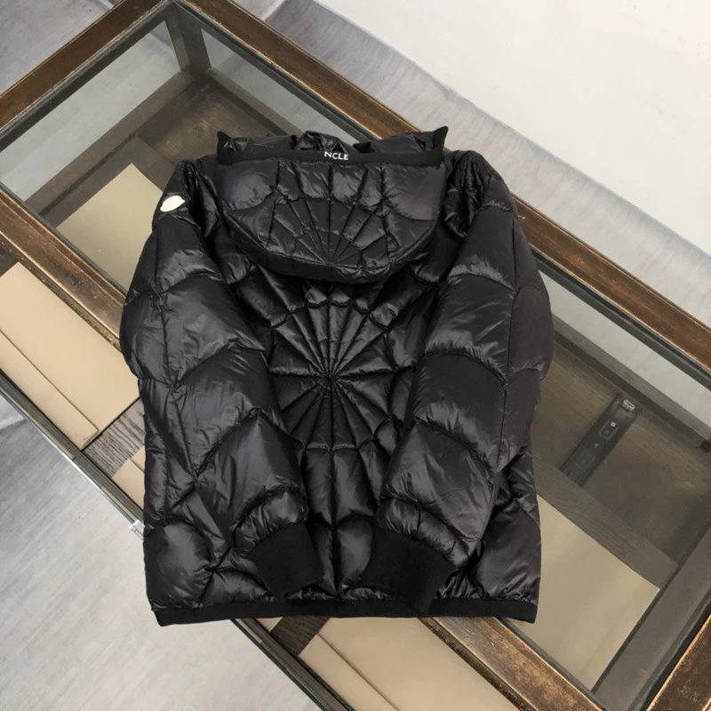 欧美潮牌冬季新爆款漫威蛛蛛网连帽羽绒服90填充保暖休闲羽绒外套 4