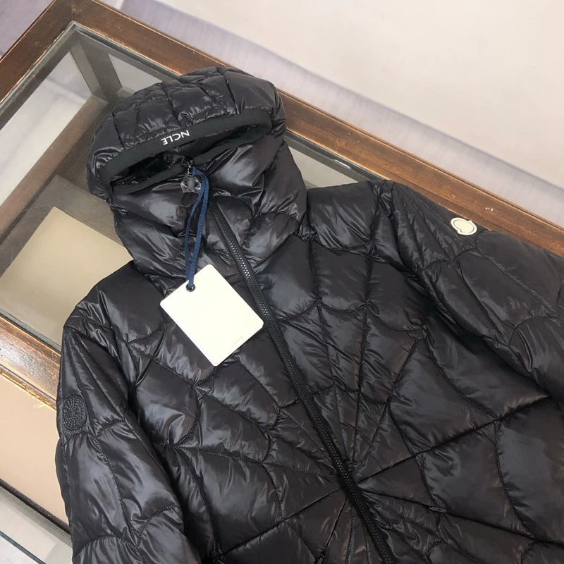 欧美潮牌冬季新爆款漫威蛛蛛网连帽羽绒服90填充保暖休闲羽绒外套 2