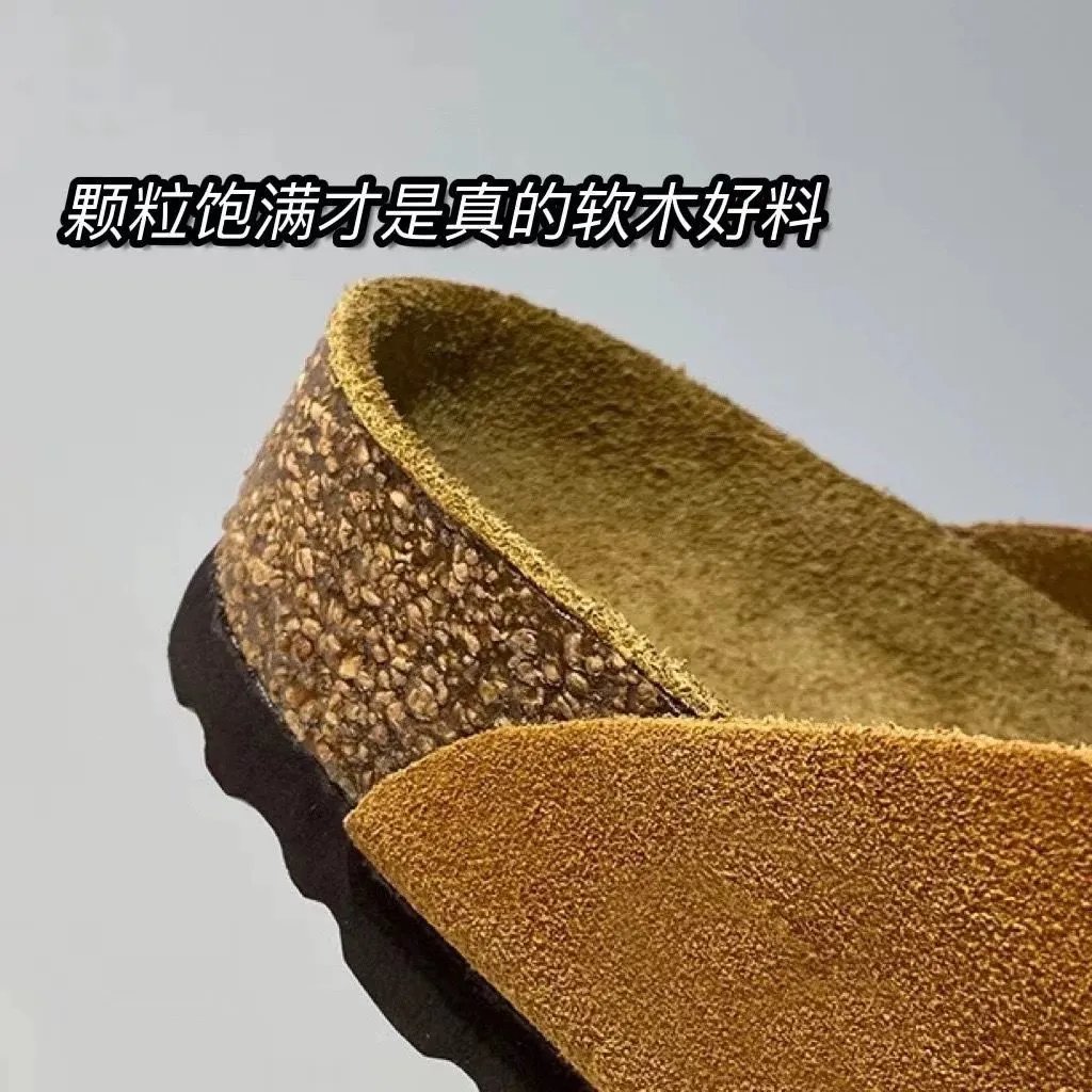 防水版本BK外贸单尾货博肯半托男女包头托桑坡头层牛皮软木 5