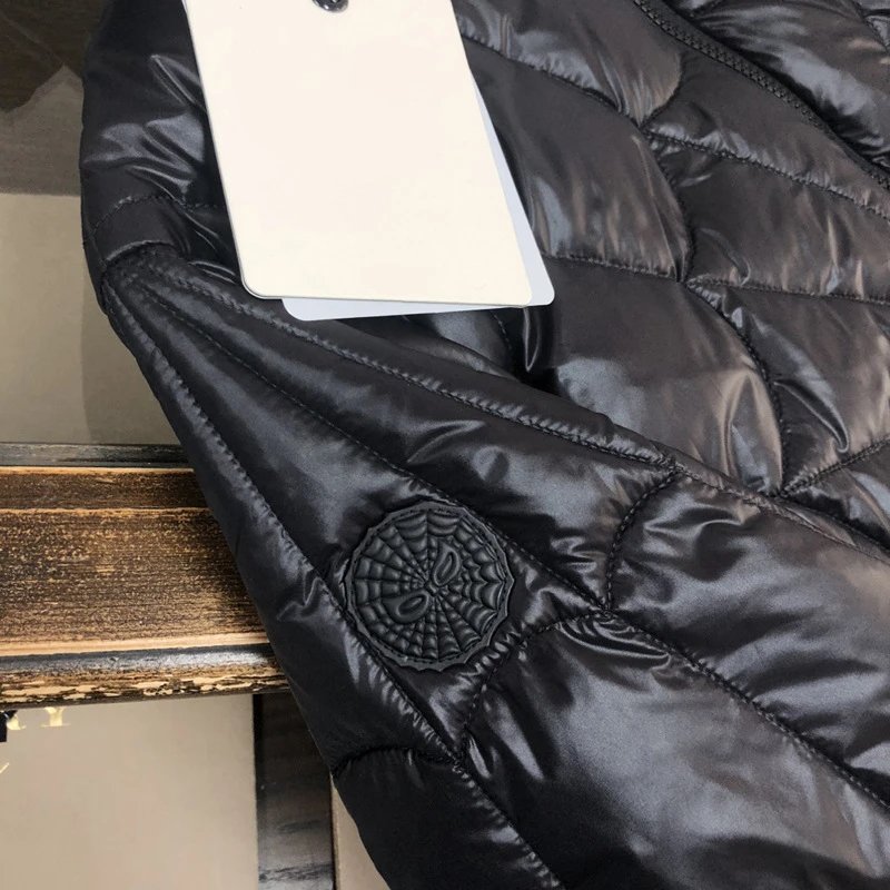 欧美潮牌冬季新爆款漫威蛛蛛网连帽羽绒服90填充保暖休闲羽绒外套 3