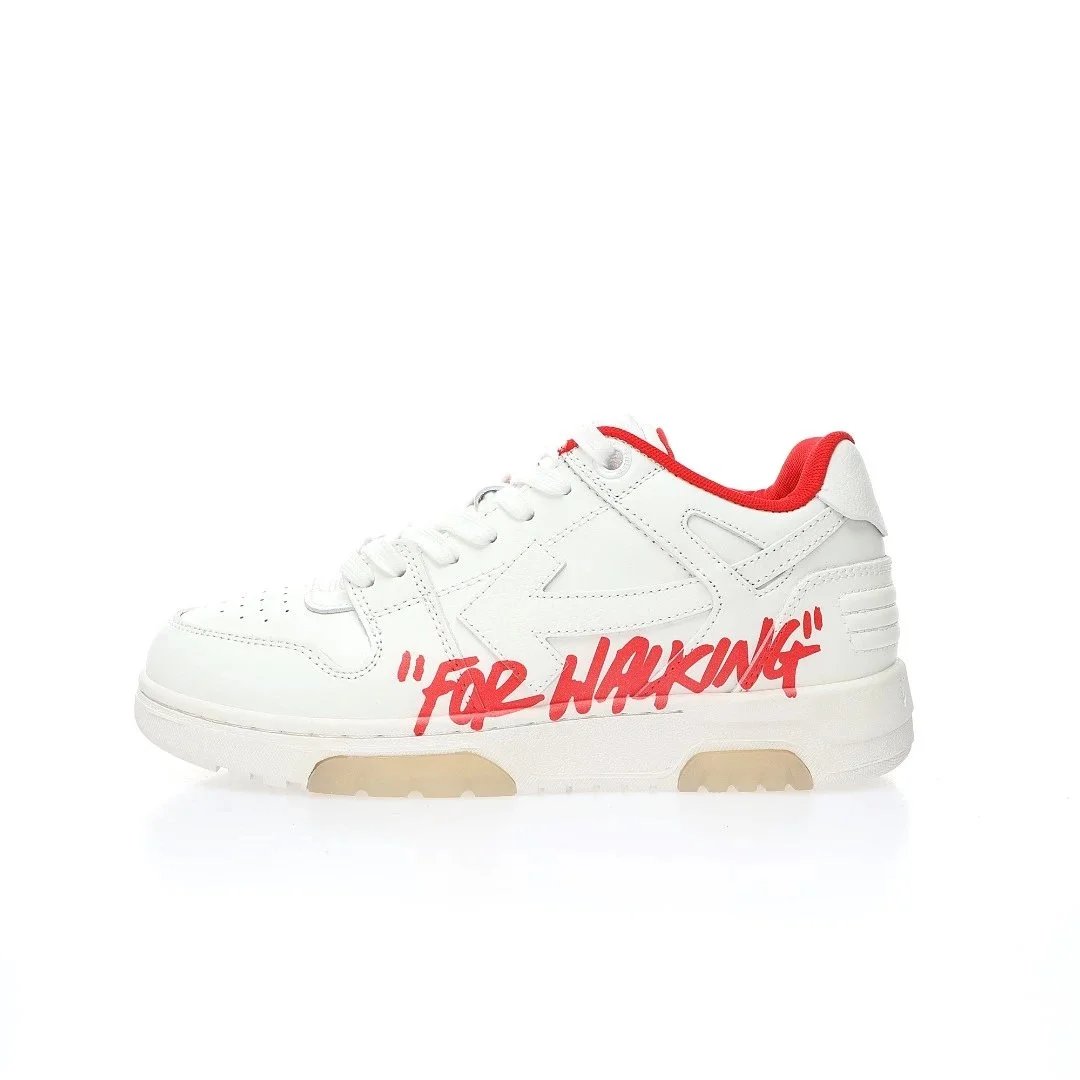 Leather white and red letter graffiti arrow "OMIA189F21LEA0030125