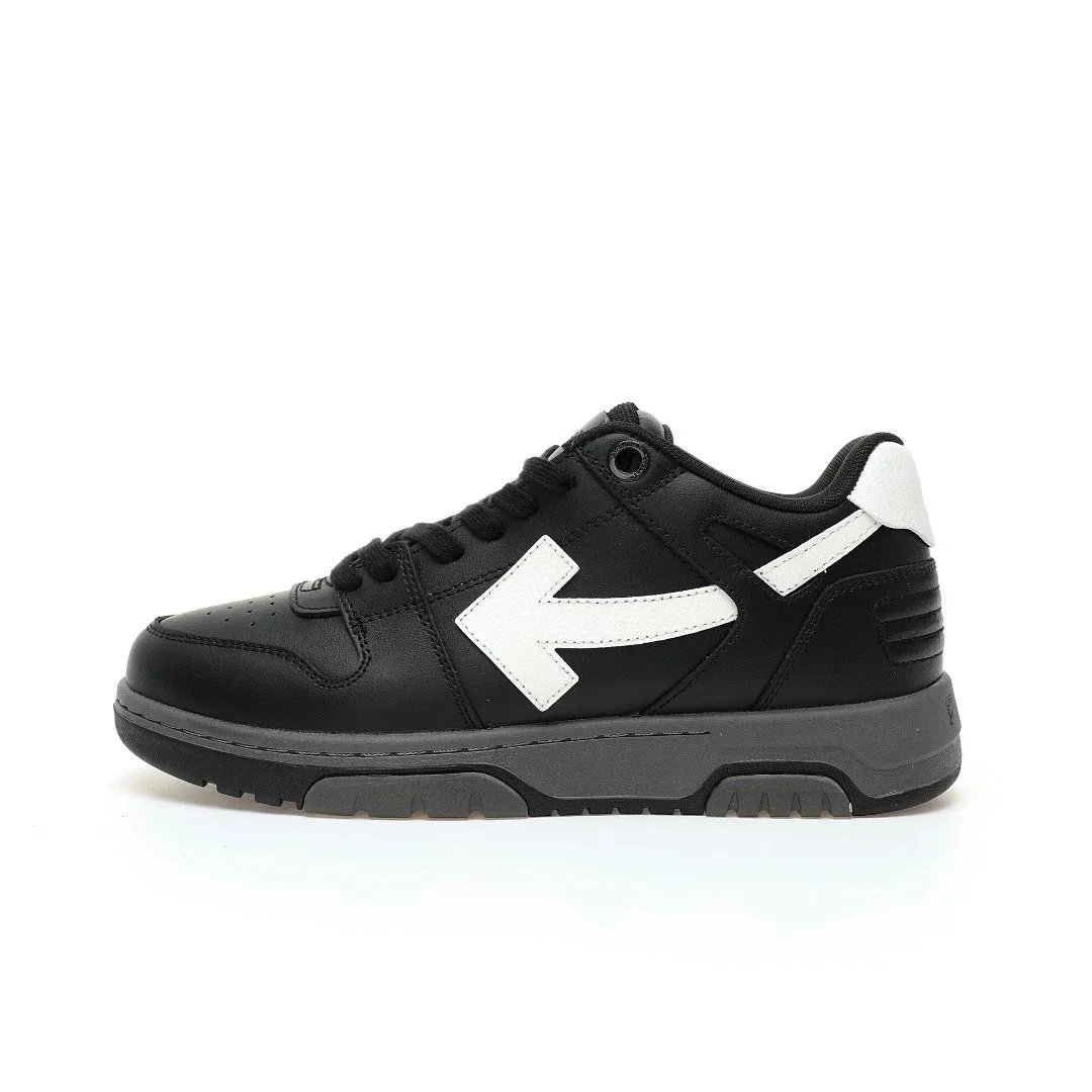 Leather black dark gray white arrow "OMIA189C99LEA0041001