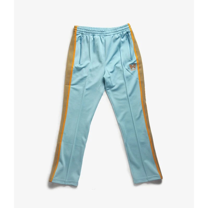 Maison Margiela Replica Track Pants Light Blue with Gold Stripes - 1