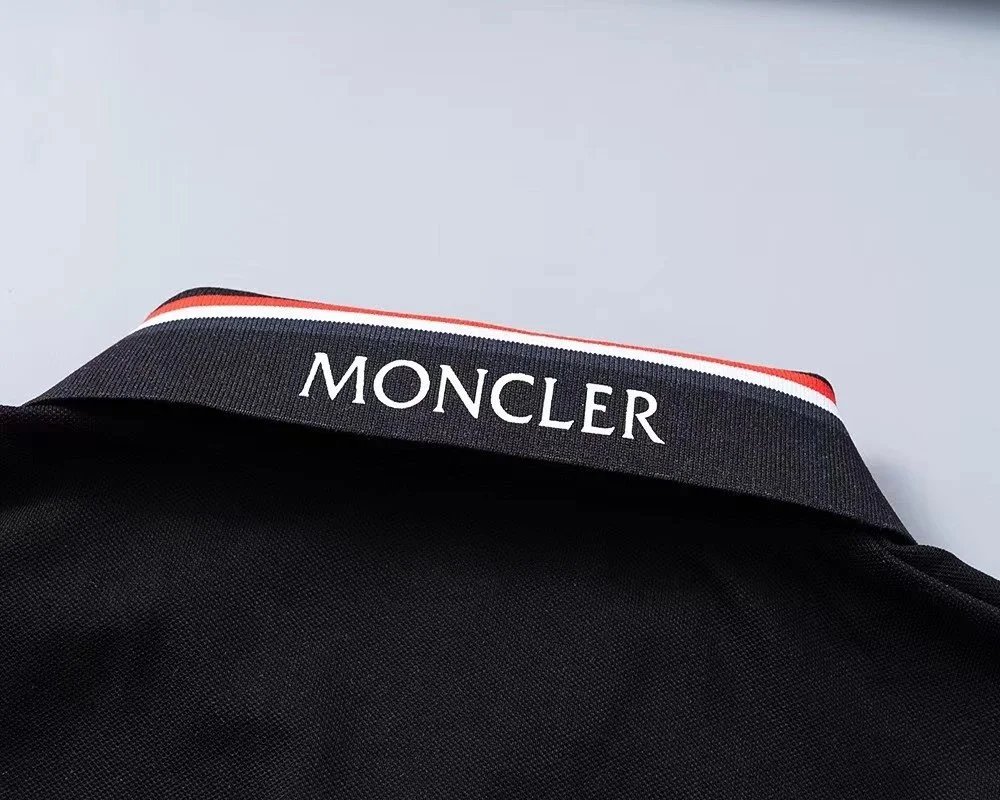 Moncler Logo Collar Black Polo - 13