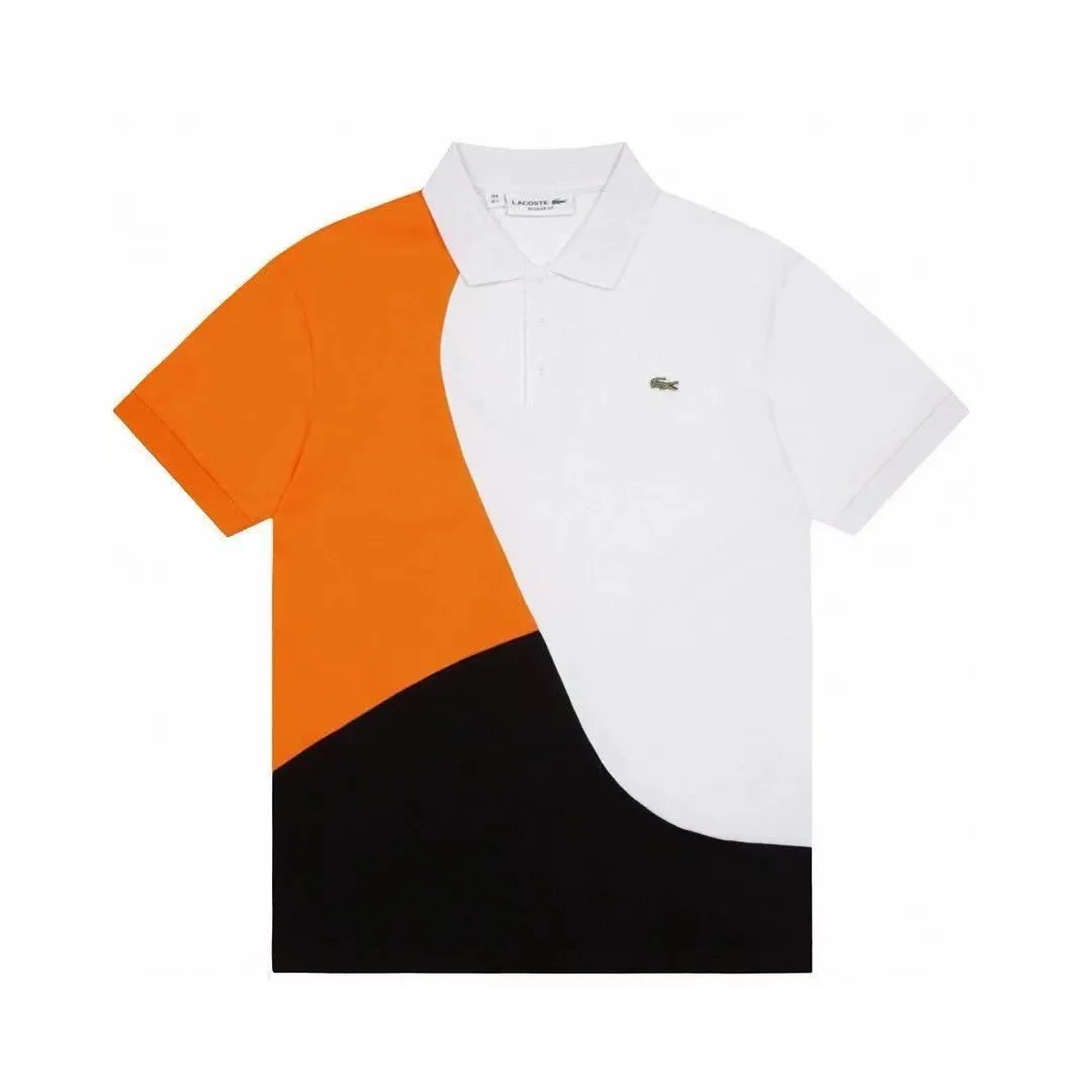 Lacoste Lacoste Colorblock Polo Shirt in Orange/White/Black Orange
