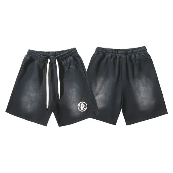 Hellstar Leather-Effect Shorts Royal Blue - 19