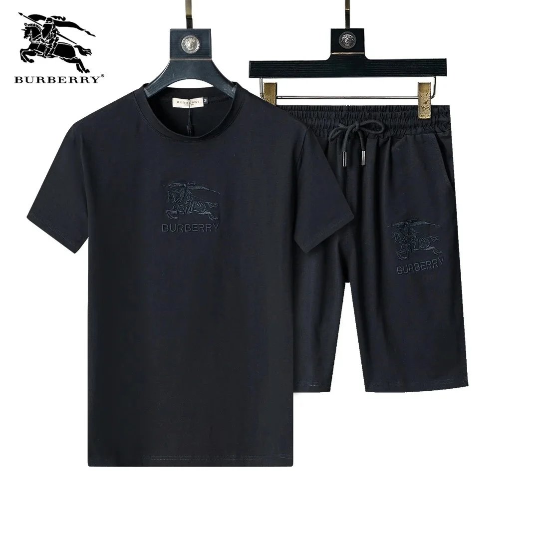 Burberry Check Print T-Shirt and Shorts Set White - 14