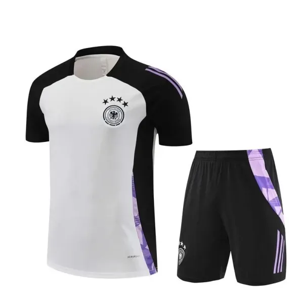Germany National Team Training Kit White/Black/Purple Sports-T-Shirt and Sports-Shorts - 1
