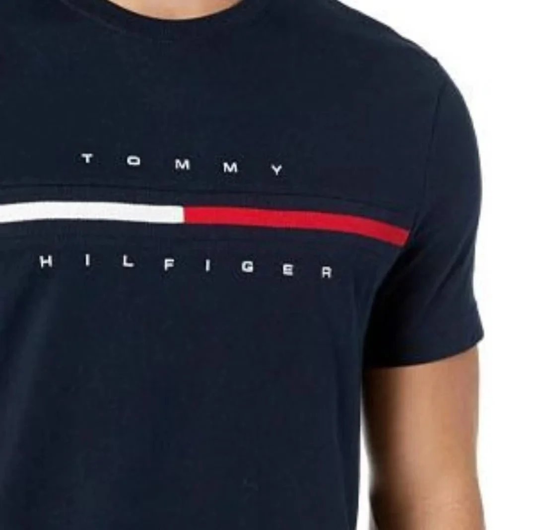 Tommy Hilfiger Stripe Logo White T-Shirt and Shorts Set - 6