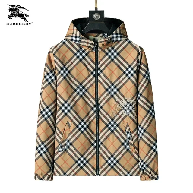 Burberry Jackets Hooded zip-up check windbreaker product detail image 25