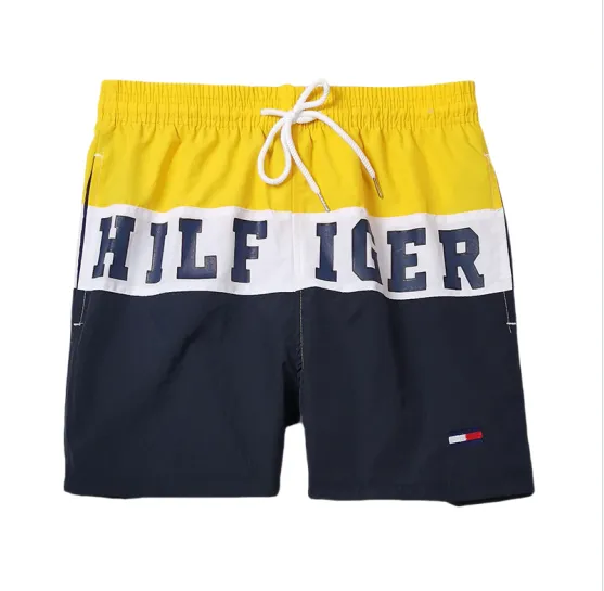 Tommy Hilfiger Bold Logo Swim Trunks Yellow Navy Swimwear - 1
