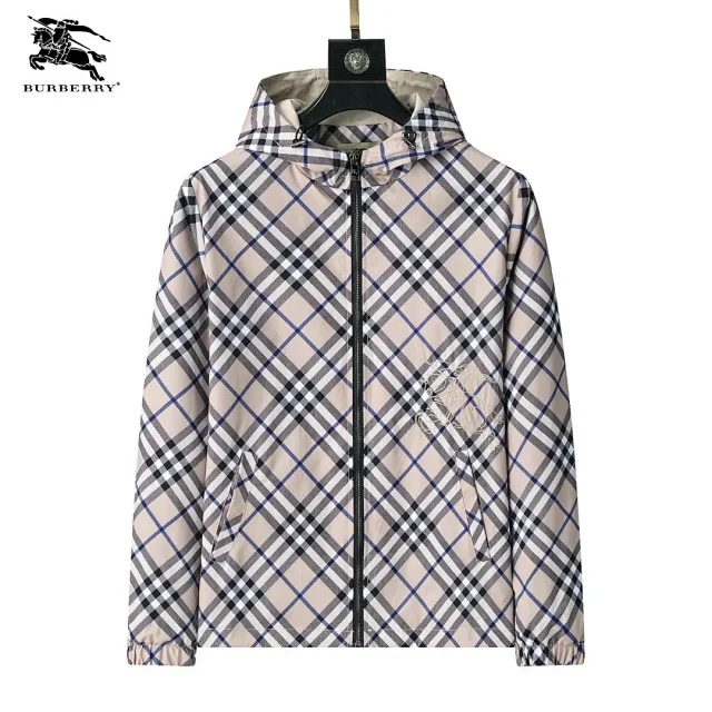 Burberry Jackets Hooded zip-up check windbreaker product detail image 3