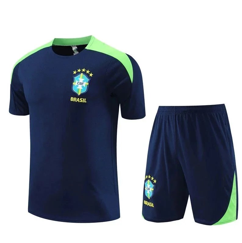 CBF Brazil National Team Training Kit Green/Navy Sports-T-Shirt and Sports-Shorts - 4