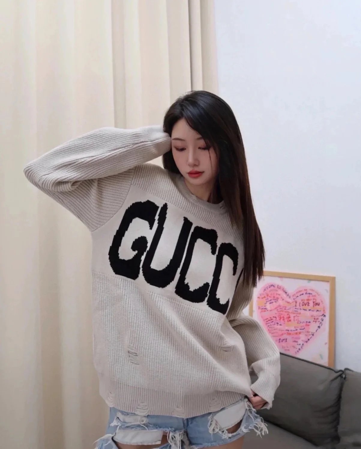 Gucci GG Monogram Knit Sweater in Green product photo 4