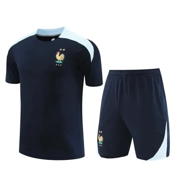FFF France National Team Training Kit Navy Blue Activewear Set - 1