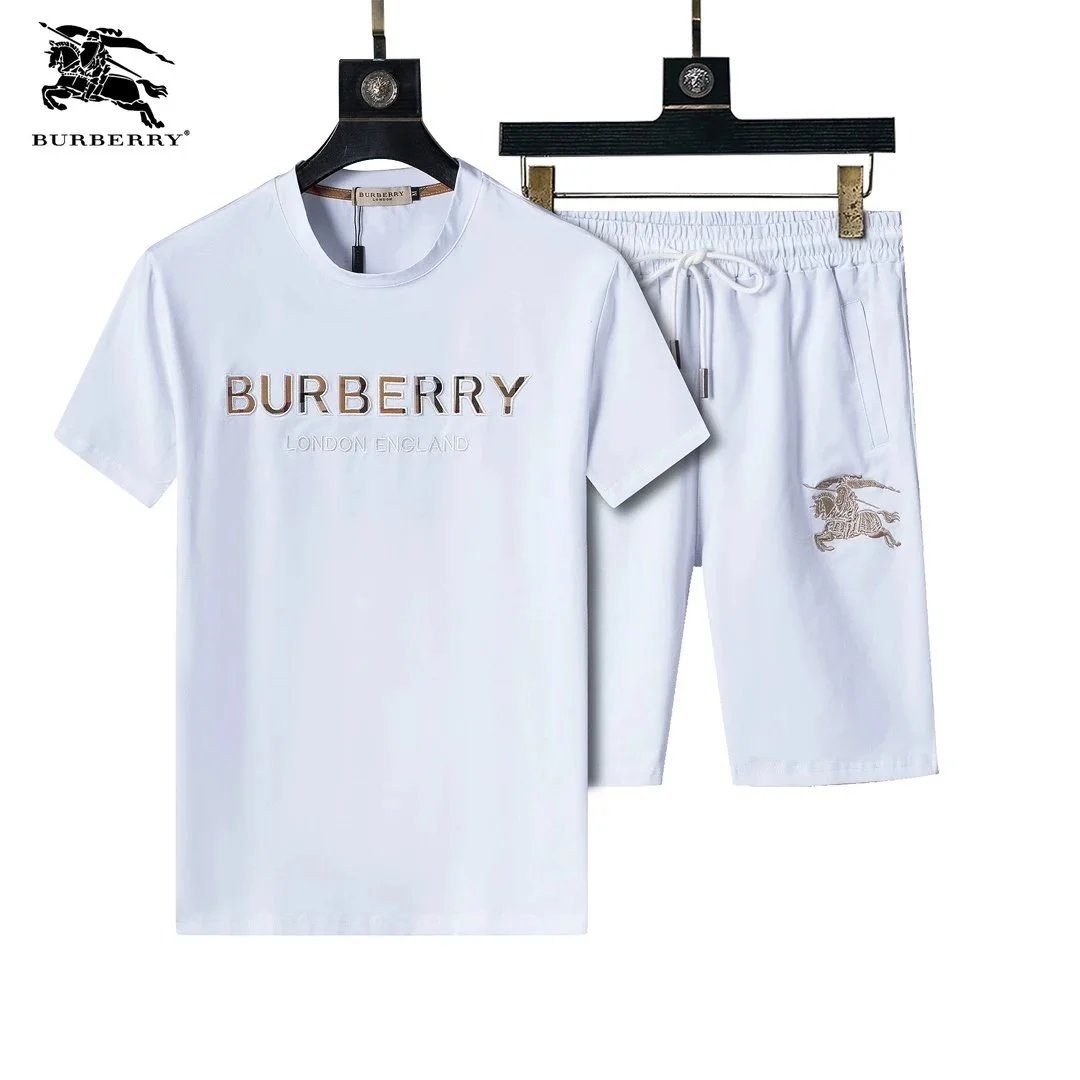 Burberry Check Print T-Shirt and Shorts Set White - 23