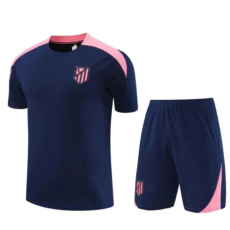 Atlético Madrid Training Kit Navy Pink Sports-T-Shirt and Sports-Shorts - 1