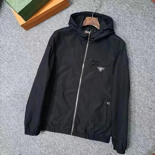 Prada Jackets Hooded zip-up windbreaker jacket product detail image 2