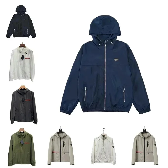 Prada Jackets Hooded zip-up windbreaker jacket product detail image 1