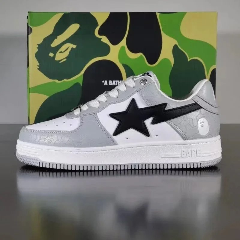 A Bathing Ape Bape Sta Low Black Patent Leather Sneakers - 13