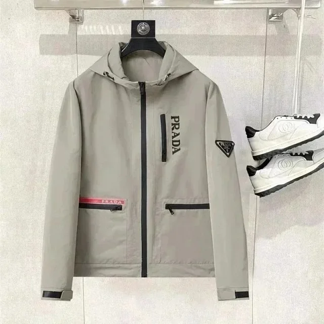 Prada Jackets Hooded zip-up windbreaker jacket product detail image 9