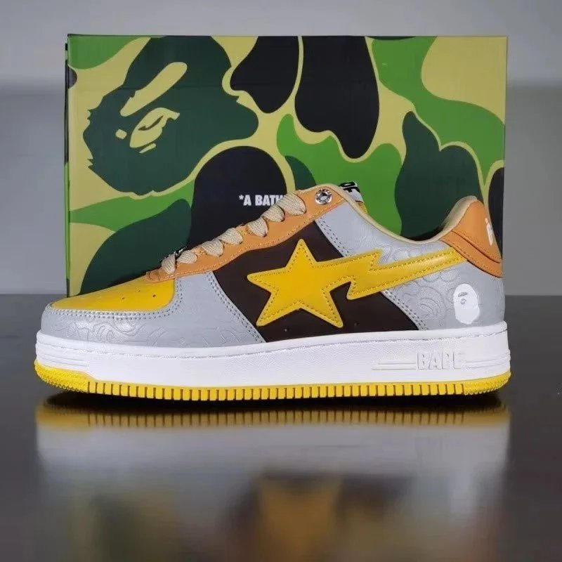 A Bathing Ape Bape Sta Low Black Patent Leather Sneakers - 12