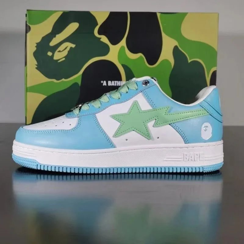 A Bathing Ape Bape Sta Low Black Patent Leather Sneakers - 14