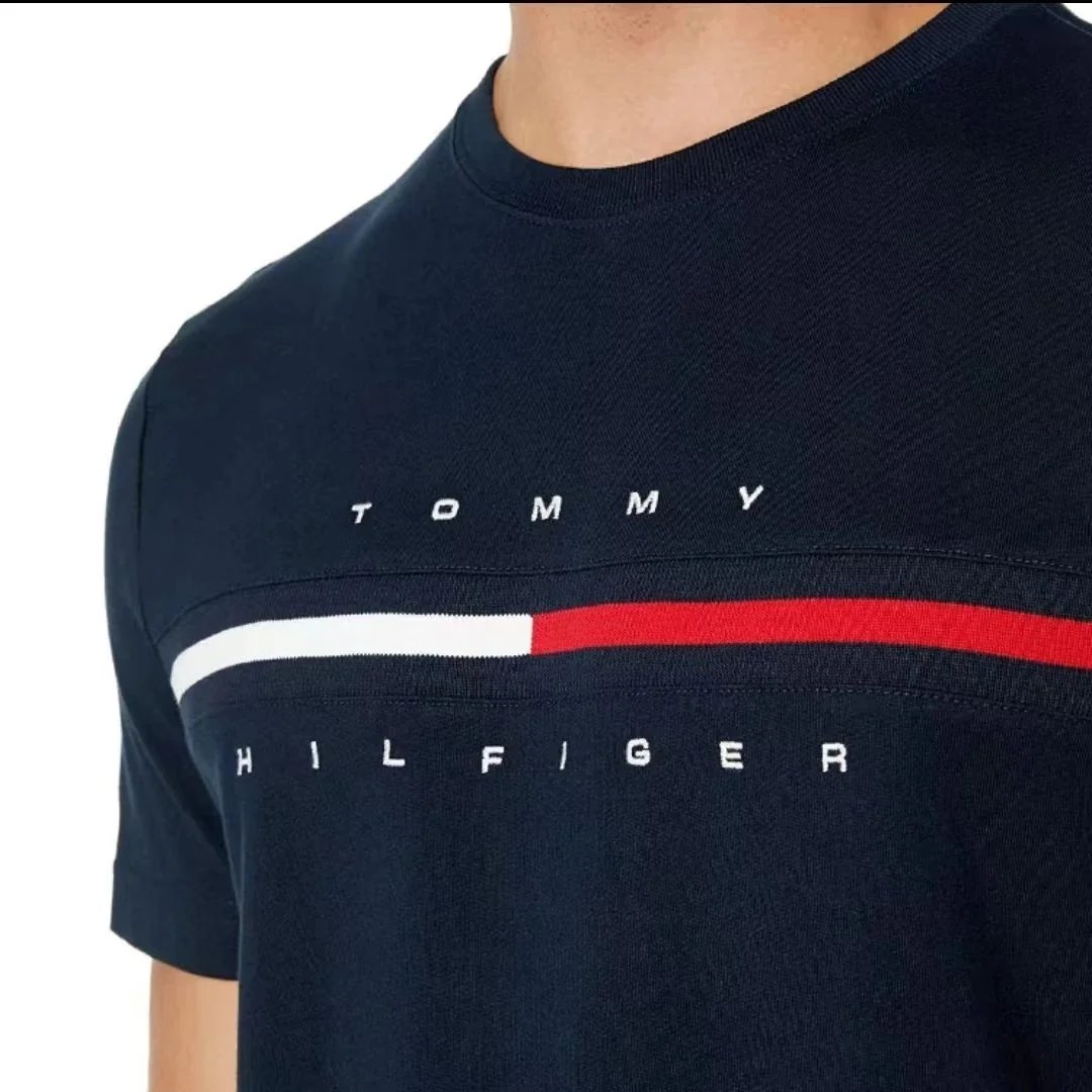 Tommy Hilfiger Stripe Logo White T-Shirt and Shorts Set - 9
