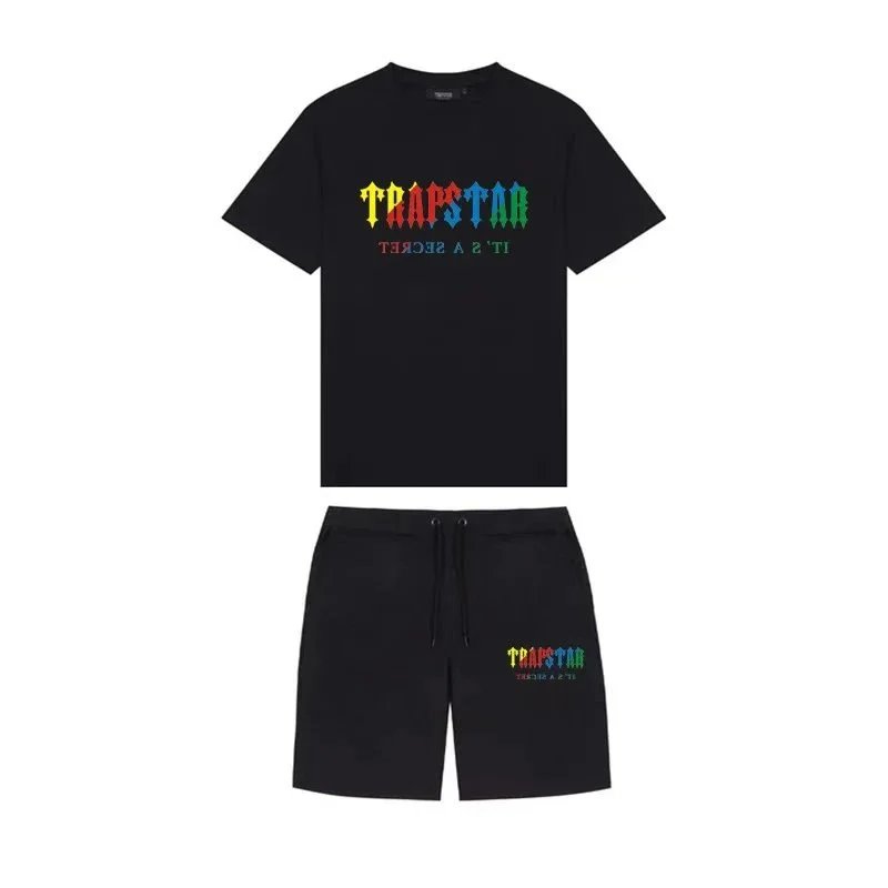 Travstar It's A Secret Graphic T-Shirt and Shorts Set Black - 14