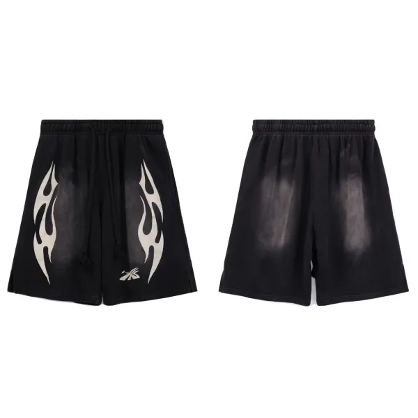 Hellstar Leather-Effect Shorts Royal Blue - 25