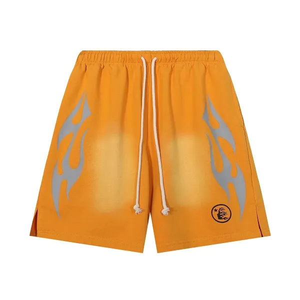 Hellstar Leather-Effect Shorts Royal Blue - 14