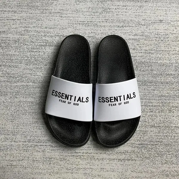 Fear of God Essentials Slide Sandals Black and White Slippers - 1