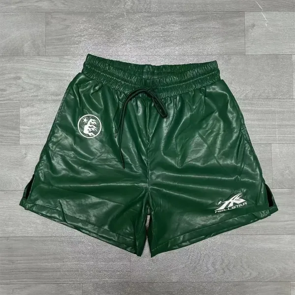 Hellstar Leather-Effect Shorts Royal Blue - 44