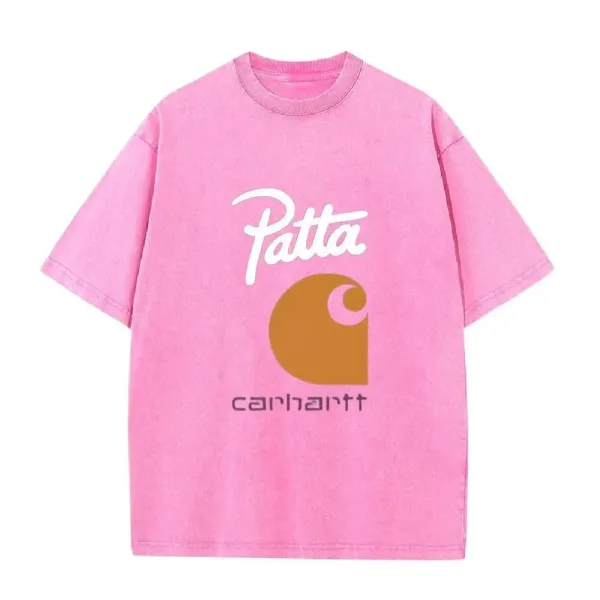 Carhartt Script Logo Pink Washed T-Shirt - 5