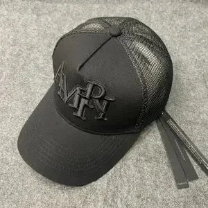 AMI Paris Logo Mesh Cap Black Baseball Cap - 1