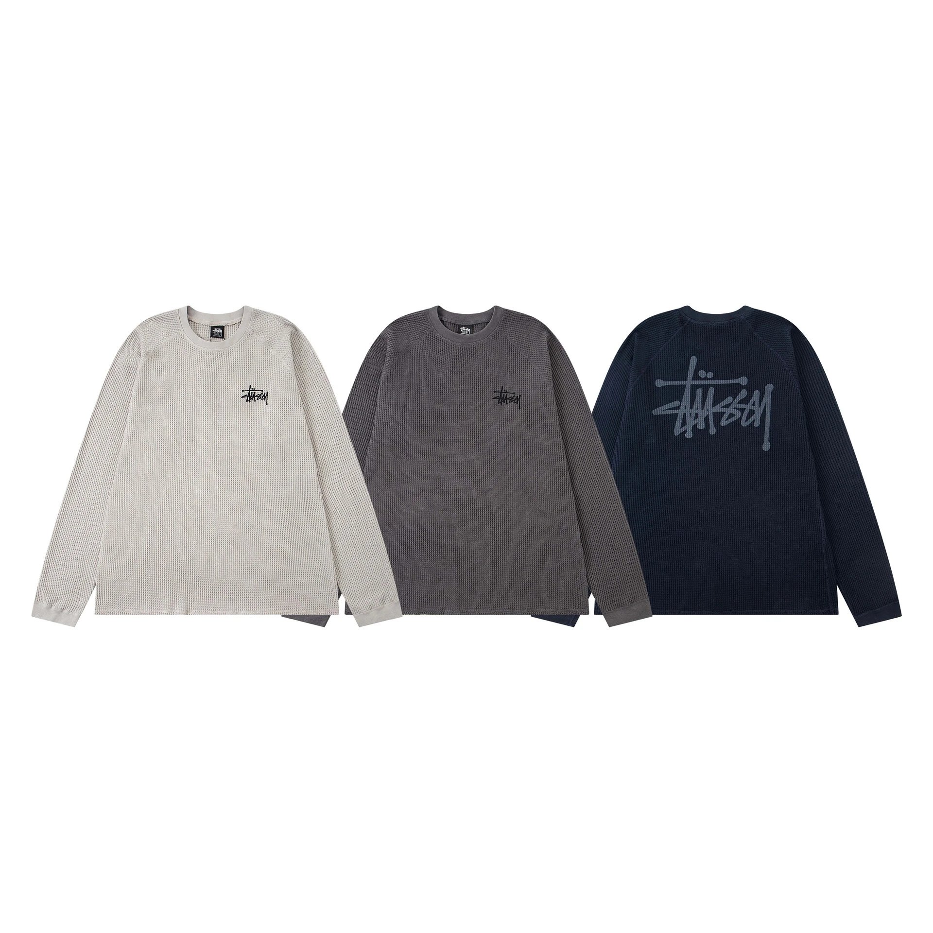 Stussy Waffle Knit Raglan Long Sleeve Shirt