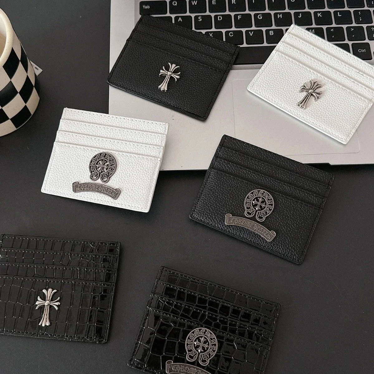 Card holder style Unisex leather case ID bag multi-position card holder