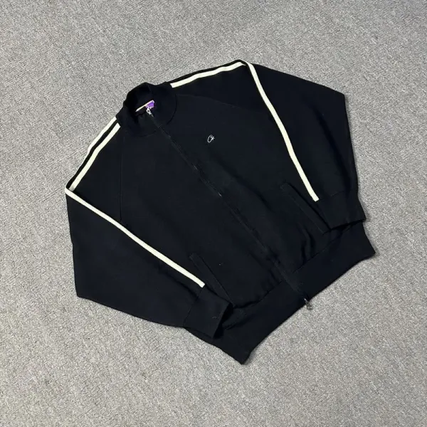 Corteiz Track Jacket Black with White Stripes Outerwear - 16