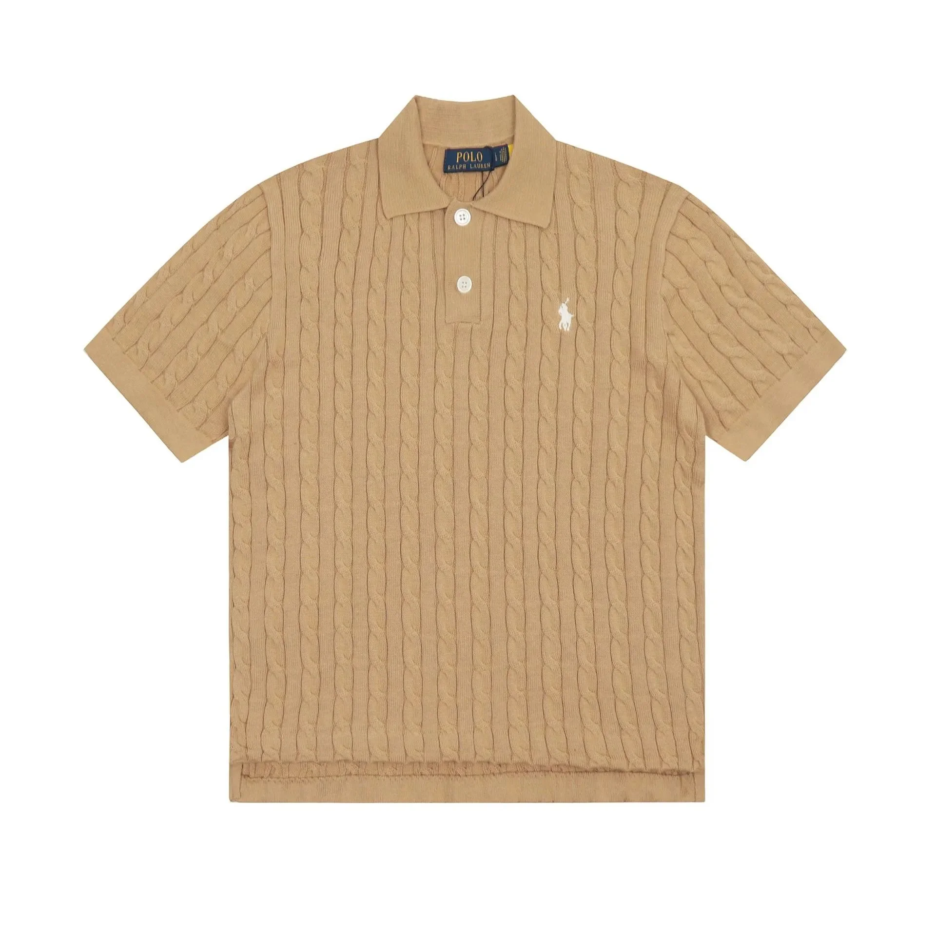 Horse label POLO lapel knitted short-sleeved small twist lapel T-shirt product image