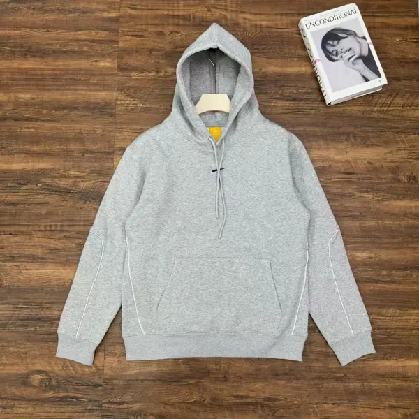 Off-White Hoodie Gray with Contrast Stitching Hoodie - 4