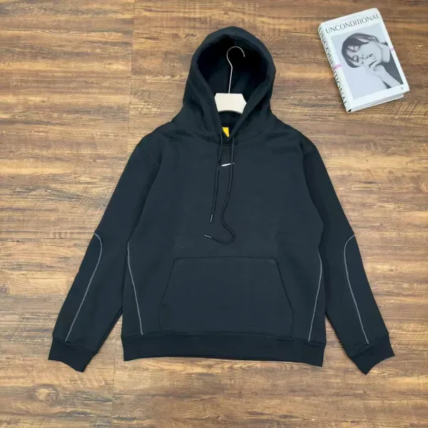 Off-White Hoodie Gray with Contrast Stitching Hoodie - 5