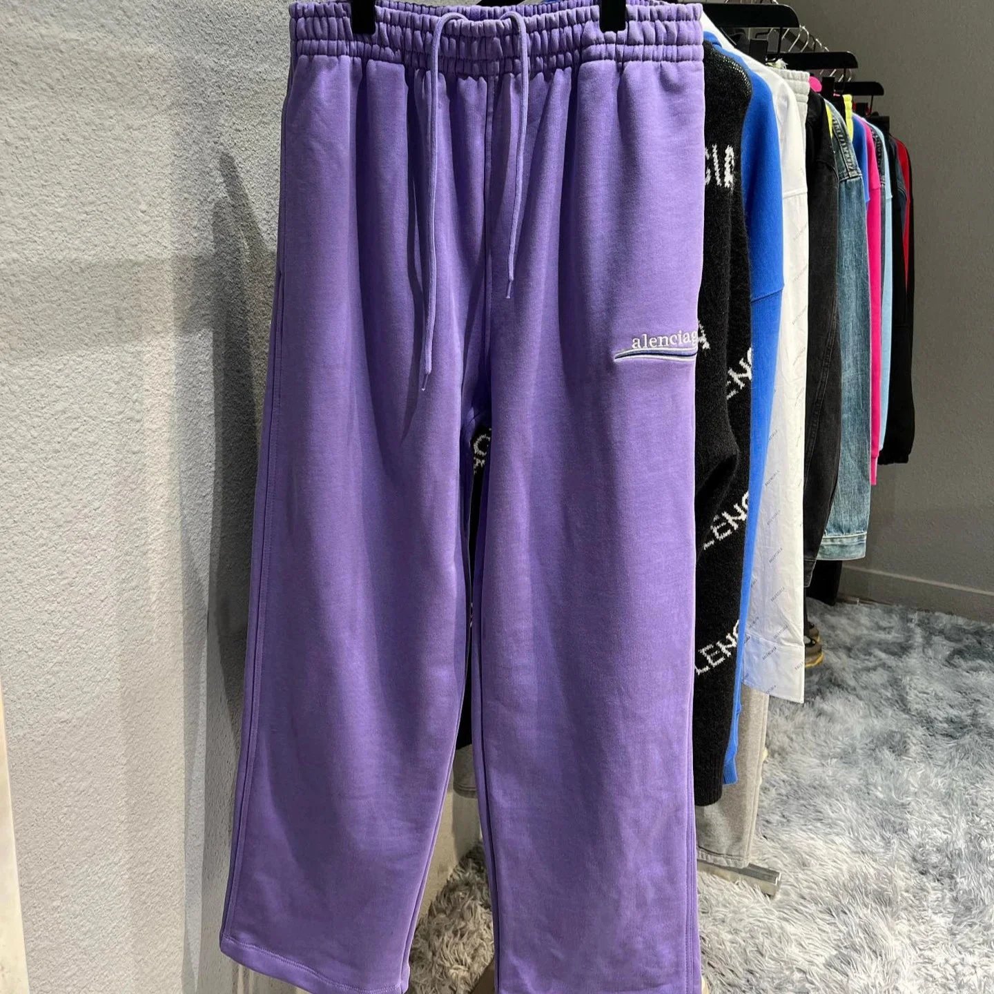 Bal*enciaga pants Coke Spray Wave Print Sweatpants Unisex