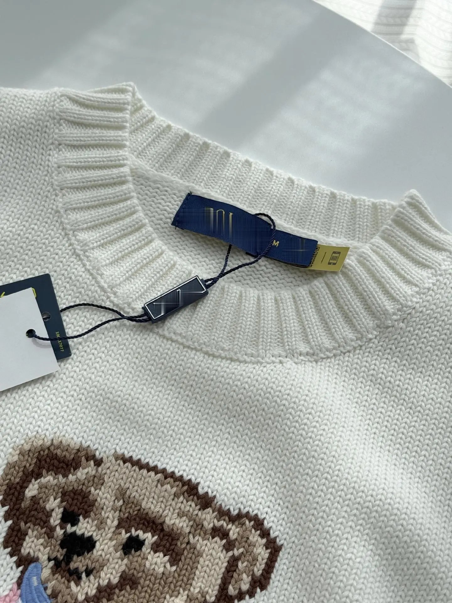 Ralph Lauren Polo Bear Knit Sweater White - 3
