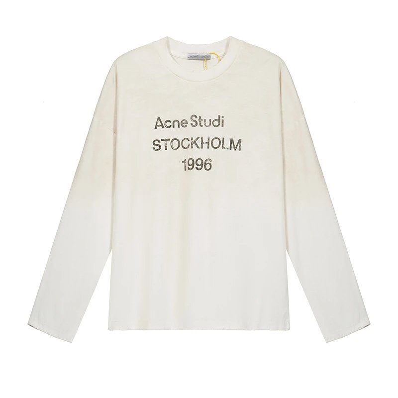Washed Distressed Letter Print Long Sleeve T-Shirt photo 7